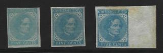 Confederate States 6a,  7,  And 6 Stamps
