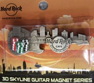 Hard Rock Cafe Atlantic City 3d Skyline Guitar Magnet Series