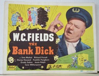 Set Of 8 1940 The Bank Dick 1949 Rerelease Lobby Cards W.  C.  Fields Great Cards