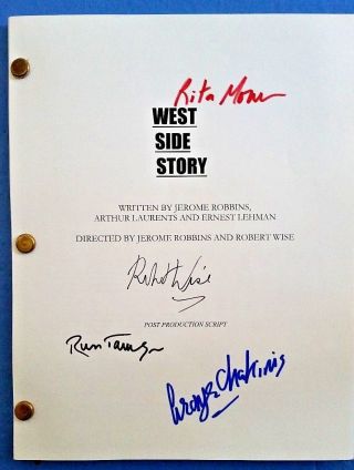 West Side Story Movie Script Signed Robert Wise,  Russ Tamblyn,  Rita Moreno,  1