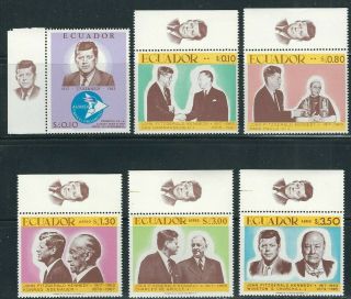 Ecuador 1967 Kennedy,  De Gaulle,  Churchill Marginal Set (sc 764 - 764e) Mnh