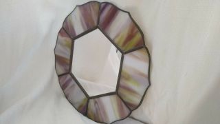 Handmade Artsian Crafted Round Stained Glass Mirror 3