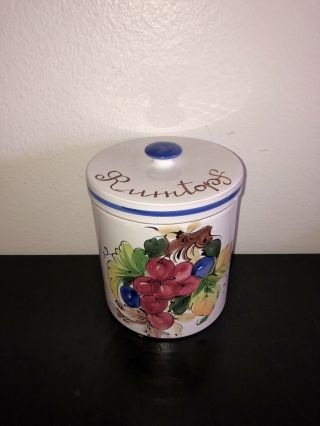 Vintage Rumtopf Hand - Painted Jar - Ceramic Cookie Jar/fruit Rum Pot - Italy