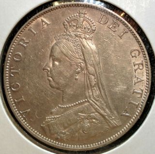 1887 Silver Double Florin From Great Britain,  Roman I,  Km 763
