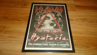 Def Leppard Hysteria - Framed Poster Sized Advert