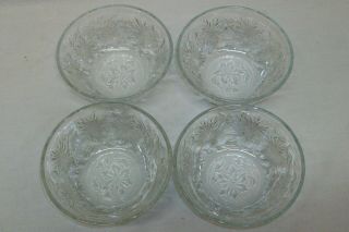 4 Vintage Princess House Glass " Fantasia " Cereal Bowls (5 " X 2.  25 ") Exl