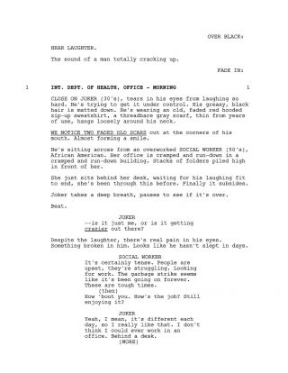 JOKER rare early draft movie script by TODD PHILLIPS & SCOTT SILVER 2