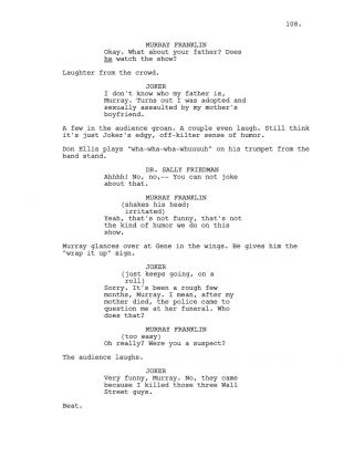 JOKER rare early draft movie script by TODD PHILLIPS & SCOTT SILVER 3