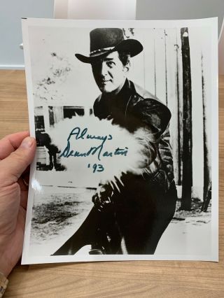 Dean Martin Autograph Signed & Dated 8x10 Photo Signature Rat Pack Actor Cowboy