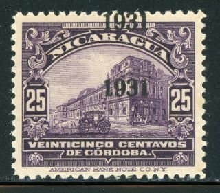 Nicaragua Mh Specialized: Maxwell 658b 25c Dark Violet Double " 1931 " Ovpt $$$