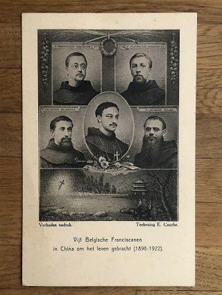 China Old Postcard Mission Belgium Fathers In China 1898 - 1922