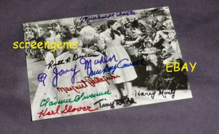 The Wizard Of Oz Rare Signed 10 Munchkin Midgets Rare Judy Garland Classic