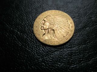 1915 2 1/2 Dollar Gold Indian Head / Eagle Coin Usa