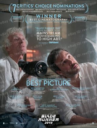 Blade Runner 2049 Oscar Ad Best Picture Ryan Gosling Roger Deakins Lens