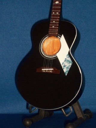 Mini Acoustic Black Guitar Neil Diamond Gift Memorabilia Stand Present