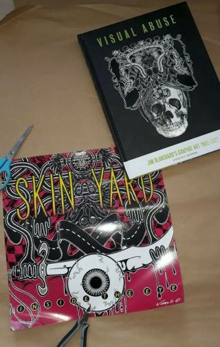 Jim Blanchard Signed Skin Yard Poster & Visual Abuse Book Nirvana Black Flag