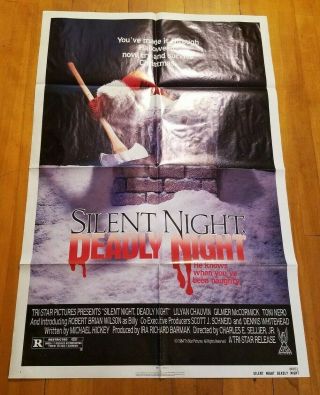 SILENT NIGHT DEADLY NIGHT 1984 27x41 one - sheet movie poster Santa ax 840133 Fair 2