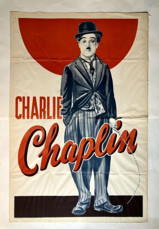 Vintage 1930’s Charlie Chaplin Movie Poster Stock 1 - Sheet • Lithography • Cinema
