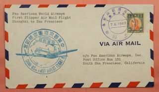 1947 Clipper Fam 14 China First Flight Fam Shanghai To San Francisco