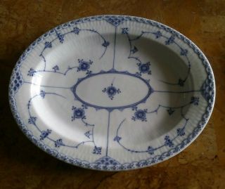 Rare Royal Copenhagen Blue Fluted Half Lace Serving Plate 12 " 532 First Quality
