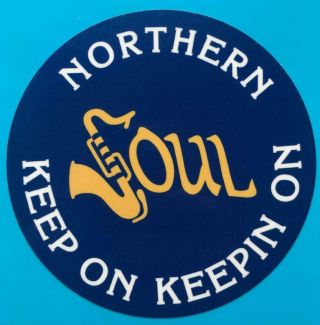 Northern Soul Record Box Sticker - Keep On Keepin On - Blue