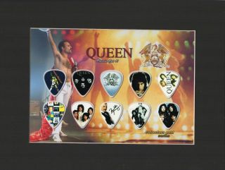 Queen Classic Matted Picture Guitar Pick Set Collector 