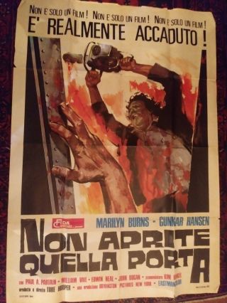 Large Texas Chainsaw Massacre Poster In Italian.