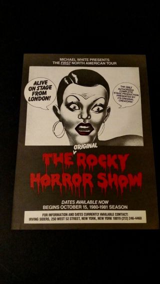 The Rocky Horror Show  1980 Rare Print Promo Poster Ad
