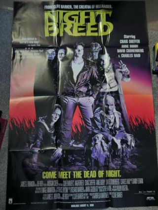 Night Breed (video Dealer 40 X 27 Poster,  1990s) Clive Barker Horror,  Anne Bobb