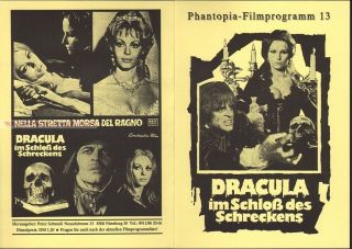 Klaus Kinski - Dracula In The Caslte Of Blood German Horror Movie Program