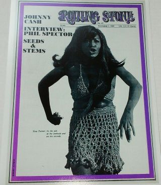Tina Turner: Rolling Stone Cover Poster,  November 1,  1969 - 8 " X12 "