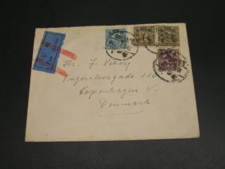 China 1930s? Airmail Not Cover To Denmark - Flap 136