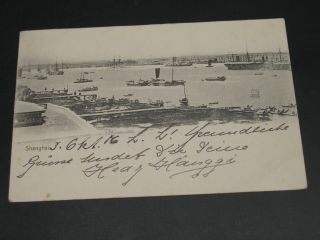 China 1906 Shanghai Harbour Picture Postcard 68