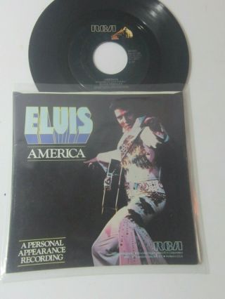 Vintage Elvis Rca 45 Record America With Sleeve Estate Find