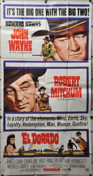 El Dorado 1966 Orig 41x81 Movie Poster John Wayne Robert Mitchum James Caan