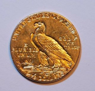1914 - D U.  S.  Indian Head $2.  50 Gold Quarter Eagle Coin - 2