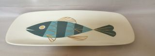 MODERNIST ART POTTERY - FISH PLATTER - RECTANGULAR SHAPE - STUDIO HAND CRAFTED 2