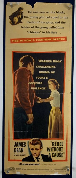 Rebel Without A Cause Movie Poster (good) Insert 1955 James Dean & Natalie Wood