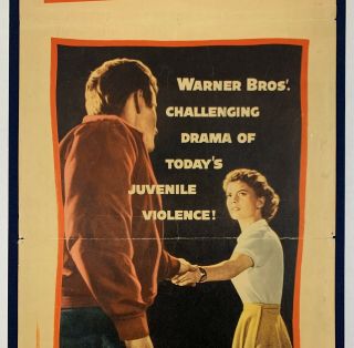 REBEL WITHOUT A CAUSE Movie Poster (Good) Insert 1955 James Dean & Natalie Wood 2