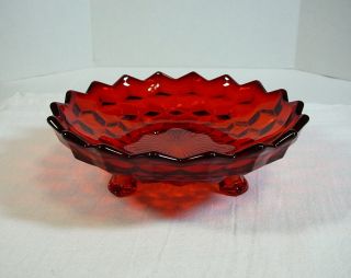 Fostoria American Ruby Red Footed Bowl 6.  75 " Candy Dish Bonbon Vintage
