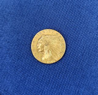 1914 - P U.  S.  $2.  50 Gold Indian Coin Cleaned L5398