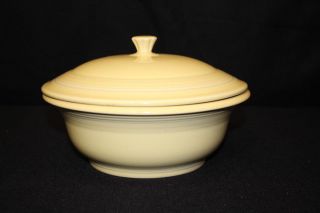 Vintage Homer Laughlin Fiestaware Yellow 9 " Round Covered Casserole