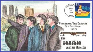 Us 3188o U/a Collins Hand Painted Fdc 1960s The Beatles