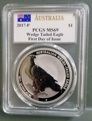 Australia - 2017 - P Wedge Tailed Eagle First Day Issue Pcgs Ms69 (mercenti Signed