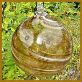 Hanging Glass Ball 6 " Diameter " Caramel Swirl " Tree Witch Ball (1) 113