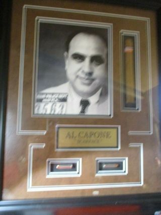 Al Capone Mugshot With Cigar And Bullets Framed D16 Pf