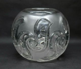 Eapg Fostoria Victoria Frosted Glass Rose Bowl Round Vase Antique
