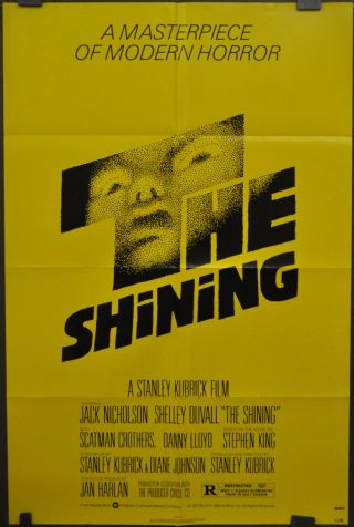 The Shining 1980 27x41 Movie Poster Jack Nicholson Stanley Kubrick
