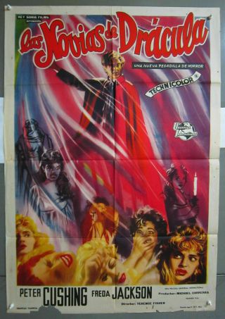 Zf73d The Brides Of Dracula Peter Cushing Hammer Horror Orig 1sh Spain Poster A