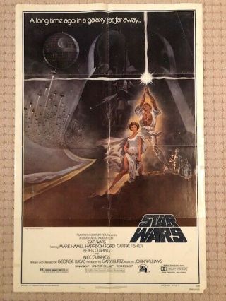 Star Wars 1977 Ss " Style A,  77/21 " Theatrical Poster 27 X 41